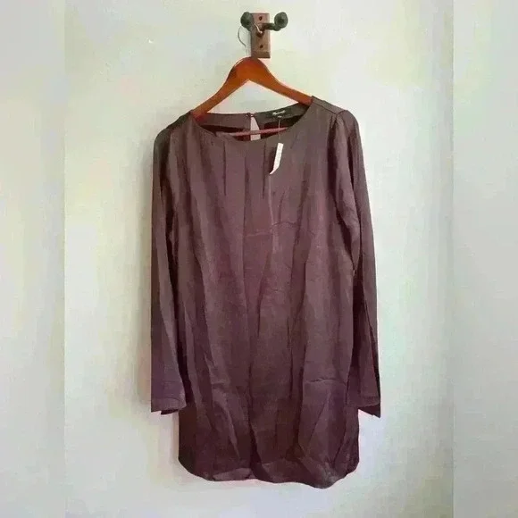 NWT! Madewell Shift Mini Dress Size Small Chocolate Raisin $98 MSRP - Picture 6 of 9